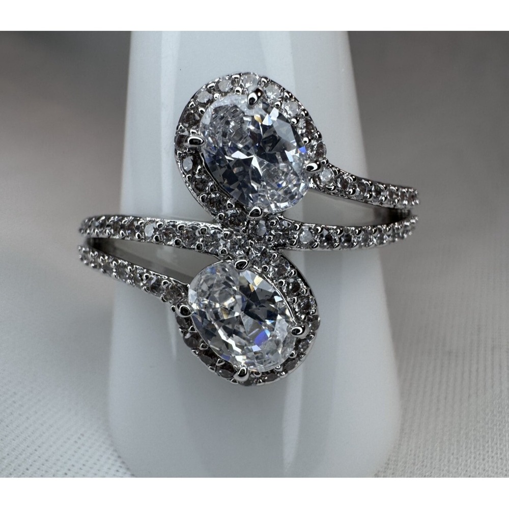 Bomb Party Ring Size 11 - RBP8620 "Say Yes To The Sparkle" Diamond CZ On Rhodium